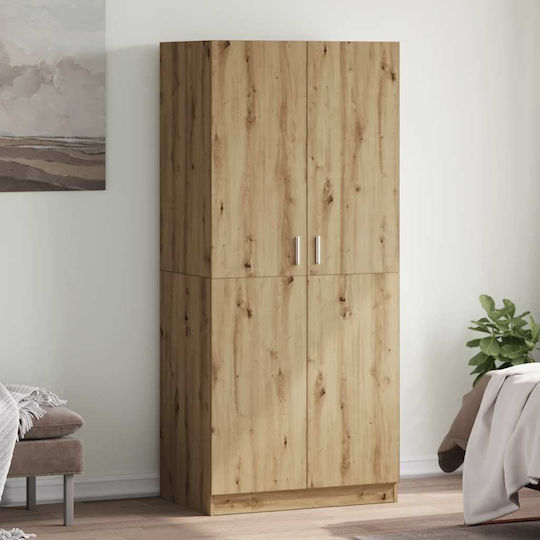 Δίφυλλη Ντουλάπα Καφέ 80x52x180cm