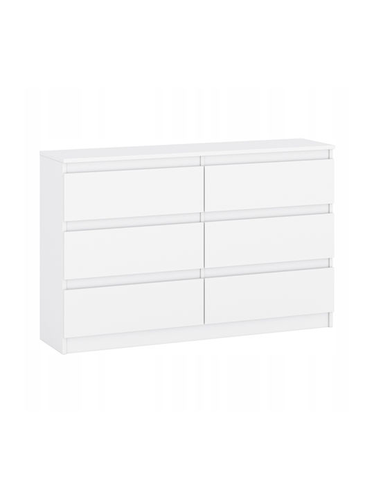 Wooden Chest of Drawers White 120x30x77cm