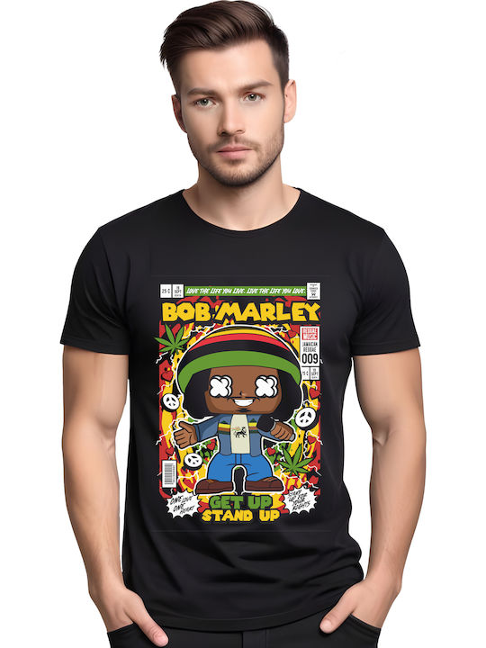 Tricou Bob Marley Negru din Bumbac