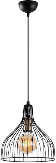 Opviq Cafu Κρεμαστό Φωτιστικό Μαύρο με Ντουί E27 25x25x123εκ.