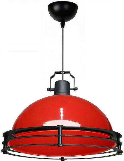 Opviq Black Κρεμαστό Φωτιστικό Κόκκινο με Ντουί E27 30x30x100εκ.