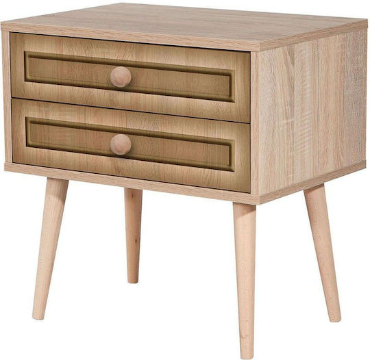Wooden Bedside Table Multicolour 60x40x61cm