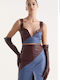 Women's Blouse Corset Baby Blue, Bordeaux