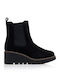 Wildleder Stiefeletten Damen Schwarz