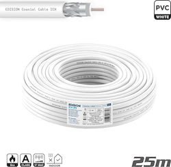 Коаксиален кабел Edision Icx-25 Ccs Al Eca Pvc бял 25м