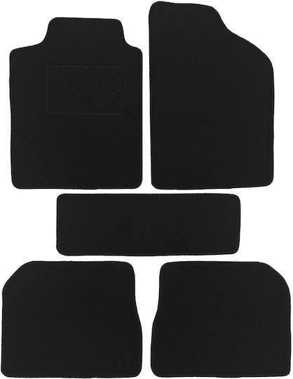 Set of Front and Rear Mats 5pcs for Renault Clio 1998-2005 Black