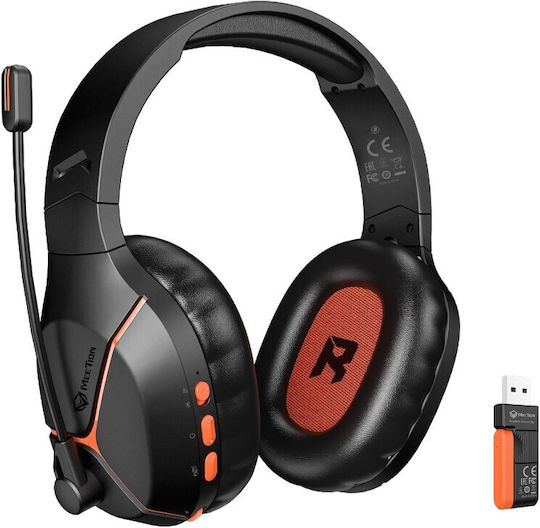 Meetion BTH011 Ασύρματο Over Ear Gaming Headset με σύνδεση Bluetooth / USB Black Orange