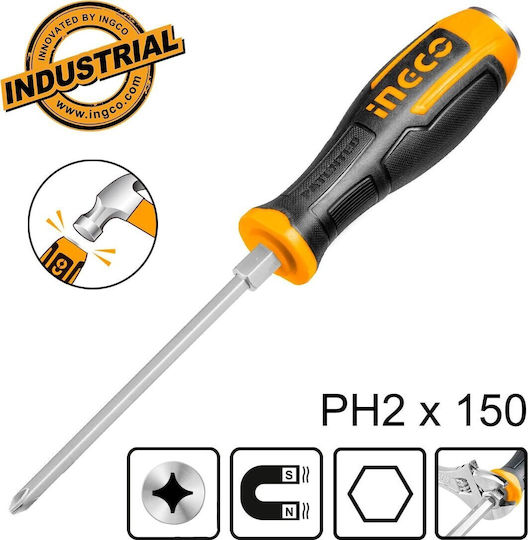 Ingco Lovitură Magnetic Șurubelniță Lung cu Lungimea 150mm