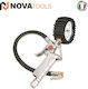Novatools Professional Aluminum Air Pressure Gauge Gun Italy 11094