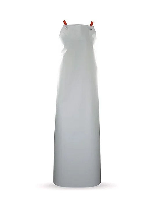 Waterproof Work Apron Leatherette PVC Polyester White 85x130cm Galaxy Multiplex 90-010