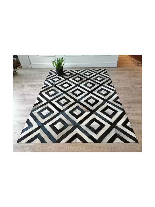 Tapicap Χαλί Ορθογώνιο Δερμάτινο Silver L. Beige Black 170x240cm