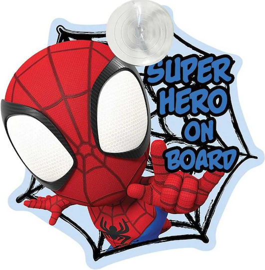 Semn de avertizare Baby On Board Spiderman Super Erou La Bord Tataway Cz11546 Albastru Roșu