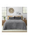 Lino Home Bettbezug Großes Doppelbett 220x240cm Stacy Grey 800 GSMGsm