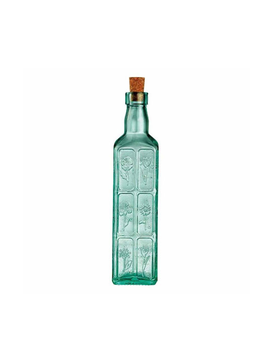 HS Aqua Flasche Wasser Glas mit Korken Transparent 700ml