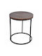 Round Side Table from Solid Wood Black L40xW40xH45cm.