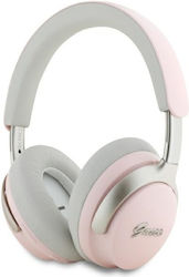 Căști over-ear wireless Bluetooth ANC + ENC Guess Metal Script Logo roz Căști over-ear wireless Bluetooth ANC + ENC Guess Metal Script Logo roz