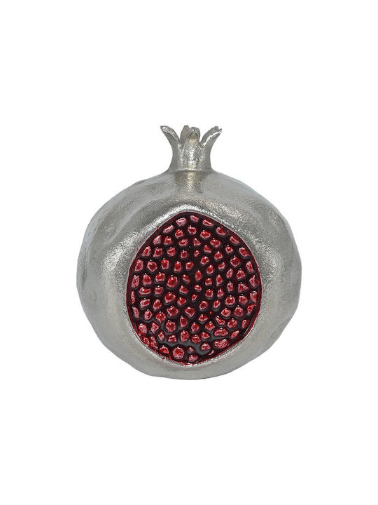 Metal Decorative Fylliana Pomegranate Nickel-Red Color 15x13x16cm 947-124-010