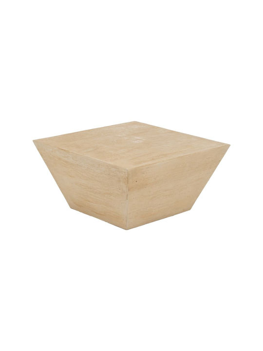 Square Coffee Table Wooden Beige L80xW80xH40cm.