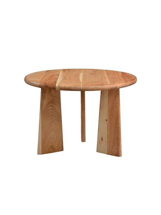 Round Coffee Table Wooden Natural L60xW60xH40cm.