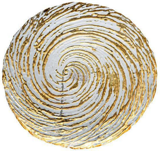 Fylliana Round Glass Decorative Platter Fl26 Gold 26x26x2cm