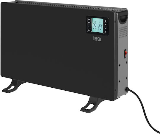 Teesa Konvektorheizung Boden 2000W mit elektronischem Thermostat 21x60.5cm Schwarz