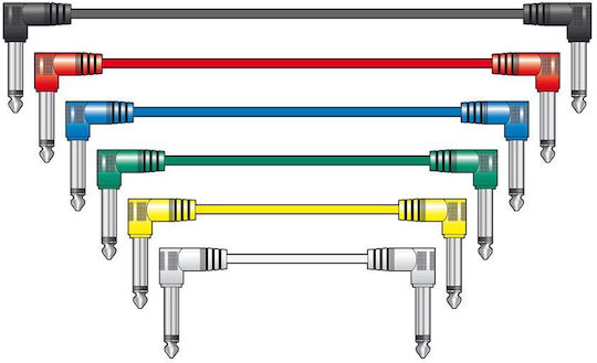 Chord Cable 6.3mm male - 6.3mm male 0.5m 6τμχ (PATCH050CL)