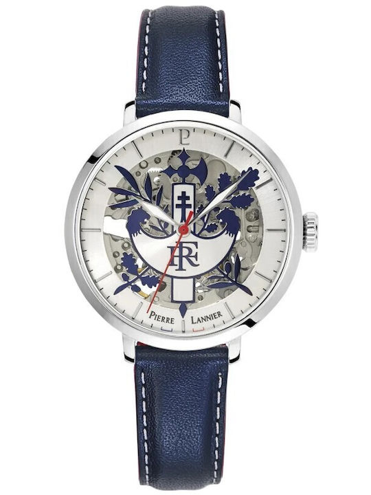 Pierre Lannier Damen Uhr Automatisch mit Blau Lederarmband
