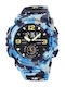 Skmei Digitale Herrenuhr 52 mm mit Batterie und Kautschukarmband Army Blue