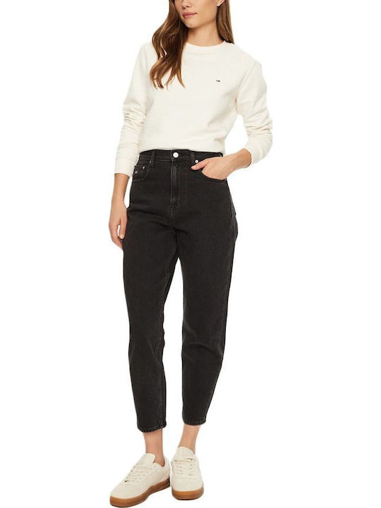 High Waist Women's Jean Trousers in Mom Fit Anthracite
