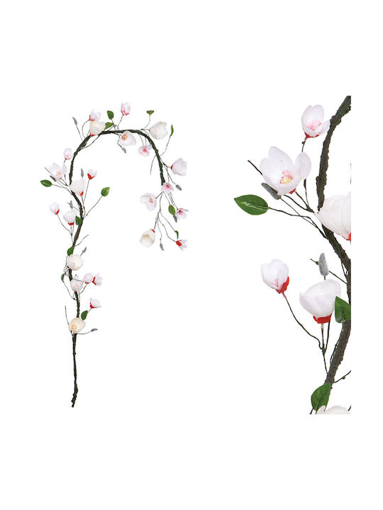 Ghirlandă Magnolia Alb Roșu X18 Flori L240cm 100/cutie