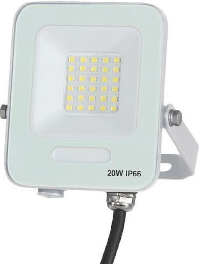 Eurolamp Waterproof LED Floodlight 20W Cold White 6500K IP66