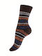 Vincent Creation Hygge Thick & Warm Wool Socks Blue Orange Patterns Size 35-38 4142 1 Pair