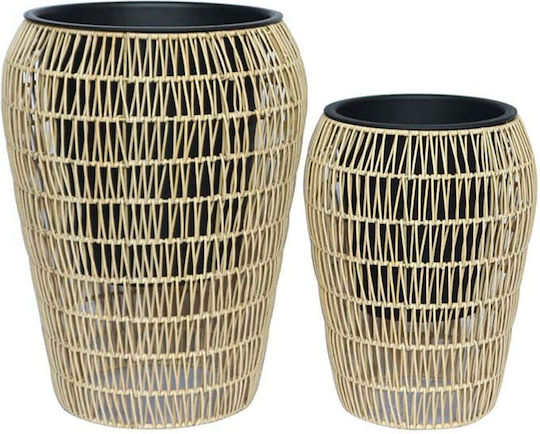 Fylliana Fl21897 Vaze Pentru Plante Rattan Maro 2 Bucăți