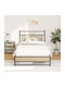 Double Wooden Bed Brown with Slats for Mattress 107x203cm 4106958