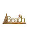 Aluminum Decor Fylliana Beach 2392 Wooden Base Gold Color 40x5x19cm 946-124-028
