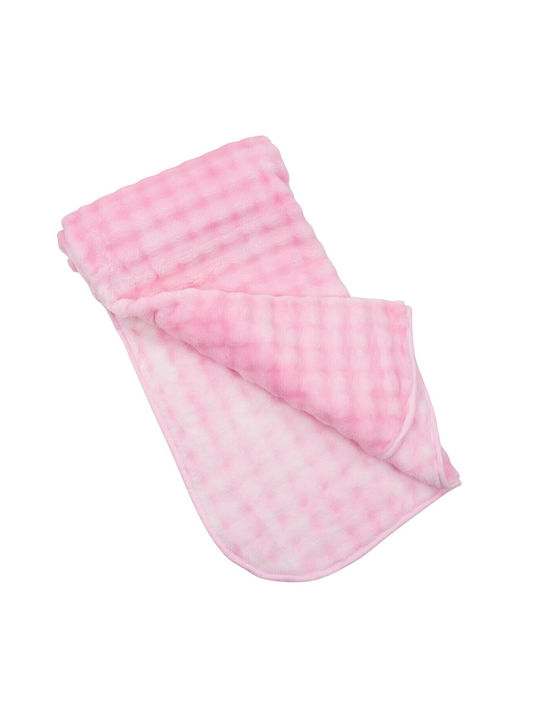 Kamtex Baby Κουβέρτα Αγκαλιάς & Λίκνου Βελουτέ Ροζ 100x120εκ.