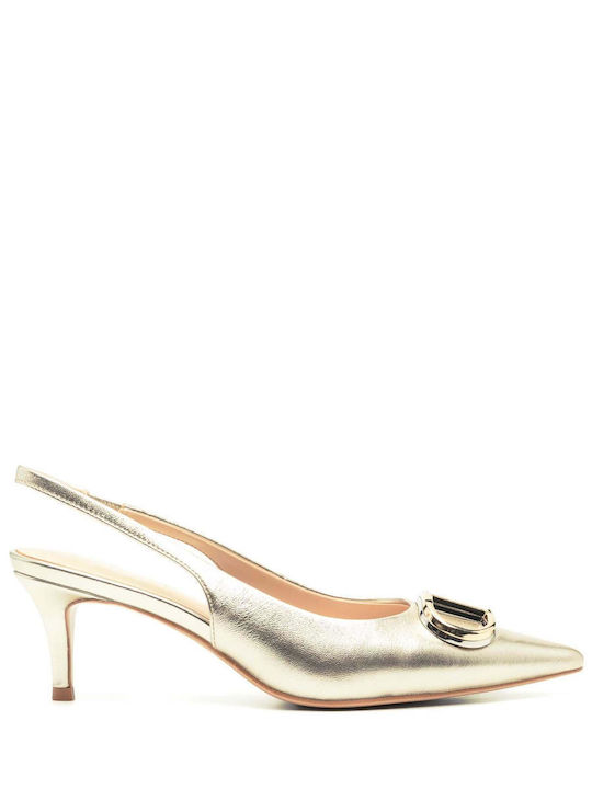 Twinset Leder Pumps Goldene