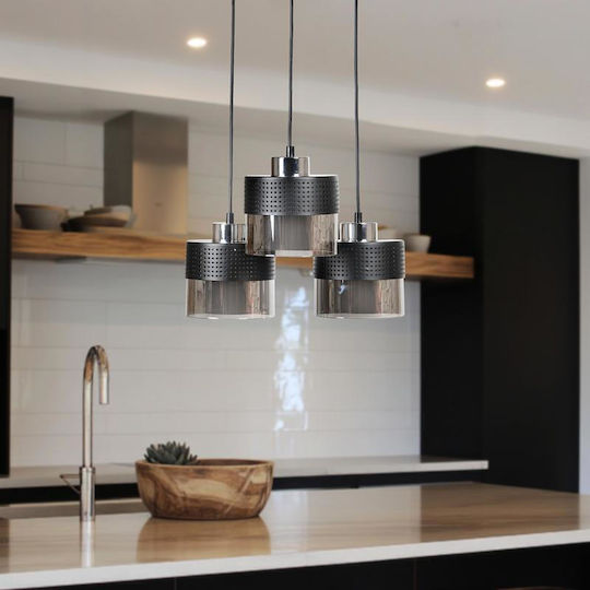 Fylliana Pendant Light Silver with Socket E27 30x80x80cm