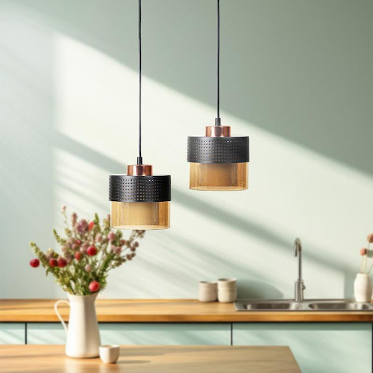 Fylliana Pendant Light Bronze with Socket E27 25x75x75cm