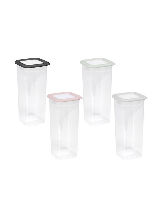 Viosarp Vase General Use with Lid Plastic Transparent 1800ml
