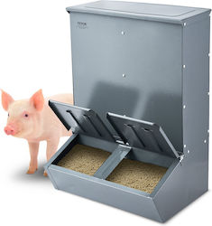 Hranitor pentru porci Vevor 3.7 Bushel Metal cu ușă dublă, hrănește până la 8 porci