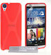 YouSave Accessories Umschlag Rückseite Silikon Set mit Glas Rot (HTC Desire 820 von YouSave)