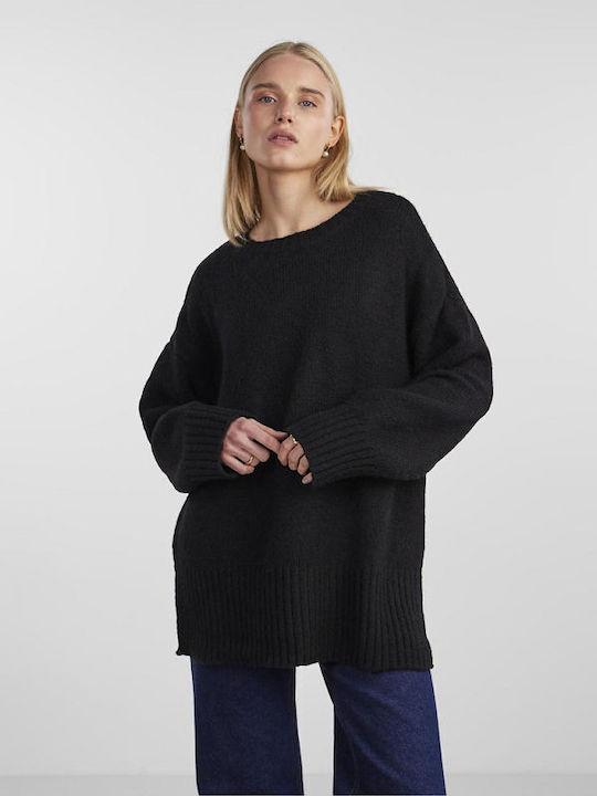 Pieces Women's Long Sleeve Sweater Black