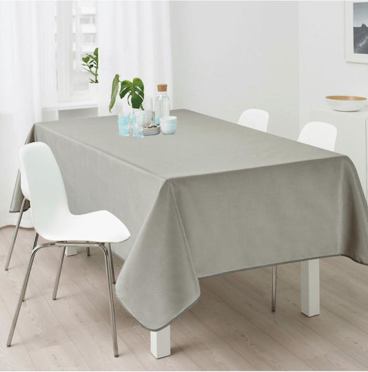 Stain-Resistant Grey Tablecloth 100% Polyester 150x220cm