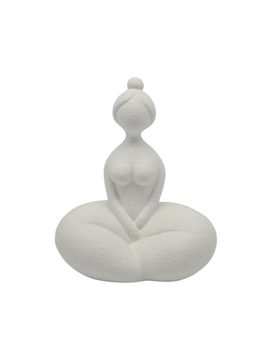 Decorative Ceramic Female Figure White Matte Color 15.8x10.5x19.5cm Ankor Ankor 842988