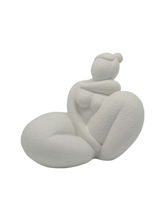 Decorative Ceramic Female Figure White Matte Color 17.5x15x16cm Ankor Ankor 842940