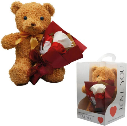 Valentine's Day Teddy Bear Plush Rose Bouquet Dimensions 27x17cm