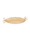 Metal Platter 42x21x5 cm Gold Hammered Keskor 43077-2