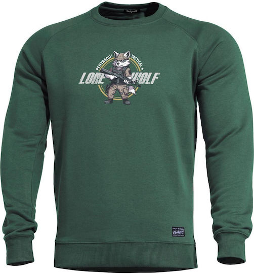 Pentagon Hawk Sweater "Lone Wolf" - Sweatshirt for Everyday Use 83-Springbok Green-Dark Green