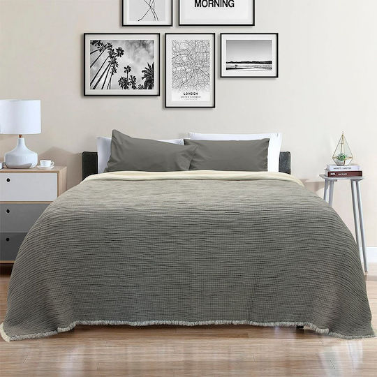 Summer Blanket King Size Lasy Grey 600gsm Cotton Linen 230x240 1pc